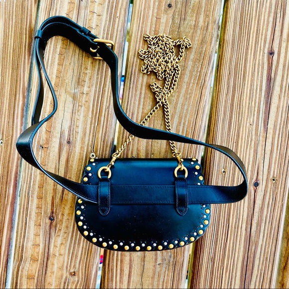 Coach Black Scallop Rivets Saddle Belt Bag EUC - Picture 8 of 16